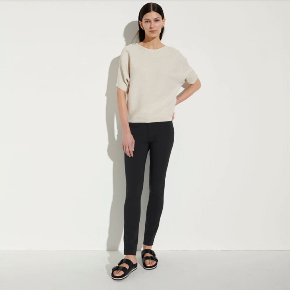 Stella McCartney Black Flat Front Skinny Pants Mid Rise Stretch Size IT 36 US 0